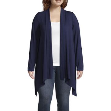 Liz Claiborne Sharkbite Open Cardigan- Plus