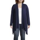 Liz Claiborne Sharkbite Open Cardigan- Plus