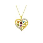 Womens Multi Color Amethyst 14k Gold Over Silver Pendant Necklace