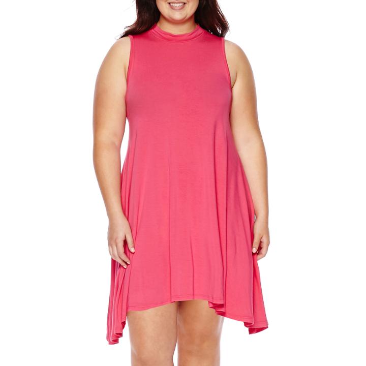 Decree Sleeveless Mockneck Swing Dress - Juniors Plus