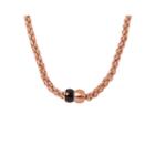 Mens Stainless Steel And Rose-tone Ip Braided Chain