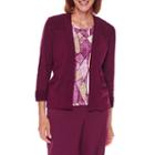 Alred Dunner Sierra Madre 3/4 Sleeve Layered Sweater - Petite