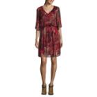 Sangria Dolman-sleeve Floral Blouson Dress