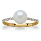 Sofia Womens 1/10 Ct. T.w. Genuine White Pearl 10k Gold Cocktail Ring