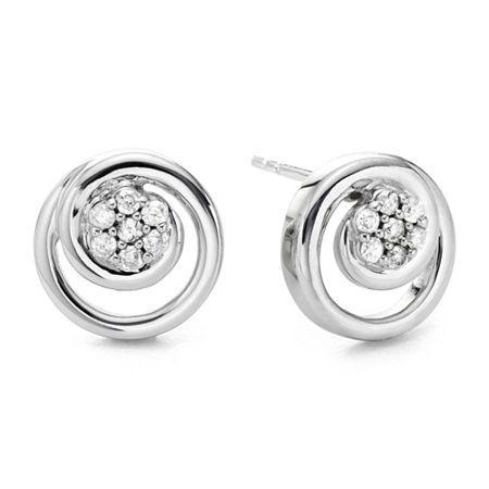 Diamond Blossom 1/10 Ct. T.w. Diamond Swirl Earrings