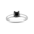 1/2 Ct. Princess Solitaire Black Diamond Ring