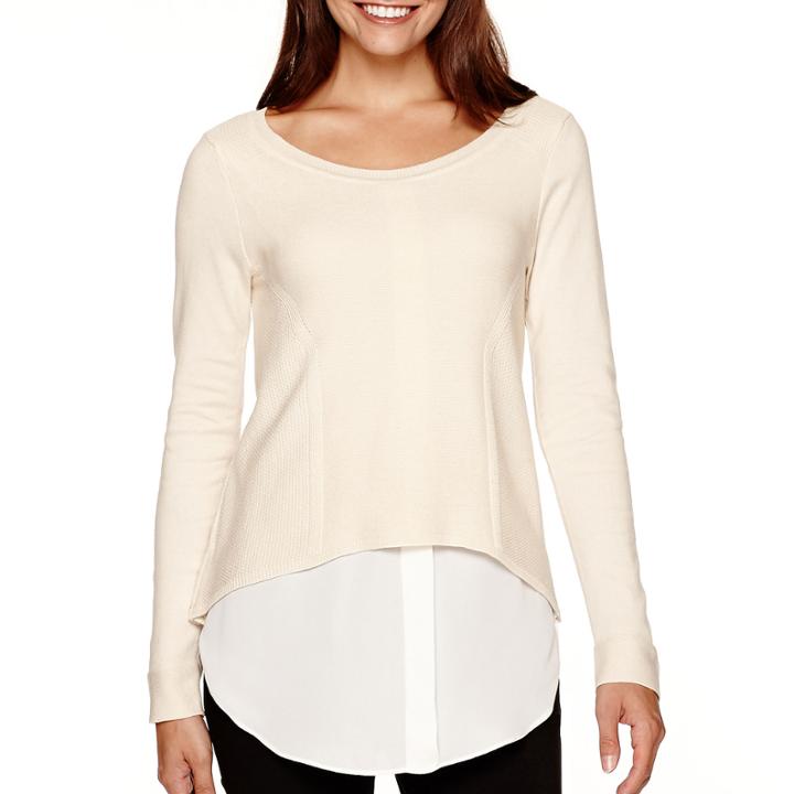 Worthington Long-sleeve Layered High-low Sweater