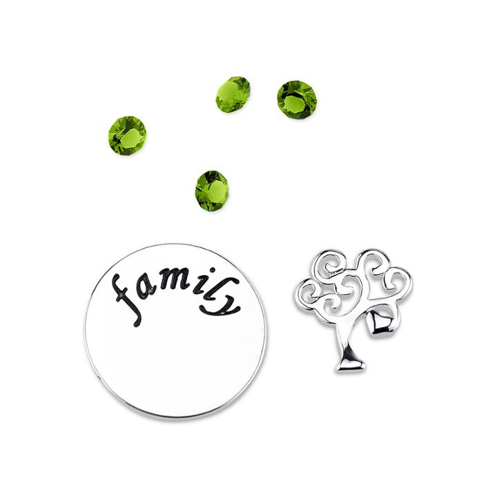 Footnotes Too Additional Green Crystal Family Tree Charm Set