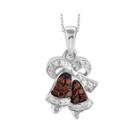 1/10 Ct. T.w. White & Color-enhanced Red Diamond Sterling Silver Pendant