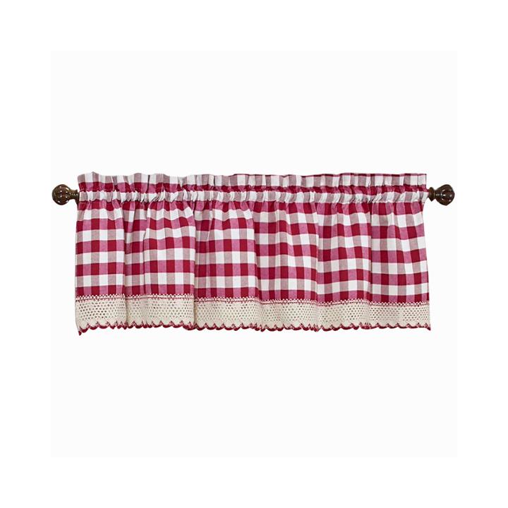 Buffalo Check Rod-pocket Valance