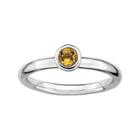 Personally Stackable 4mm Round Genuine Citrine Ring