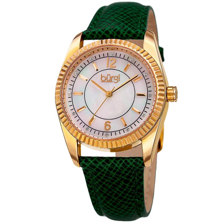 Burgi Unisex Green Strap Watch-b-167gn