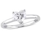 Womens 1 Ct. T.w. Genuine Heart White Diamond 14k Gold Solitaire Ring