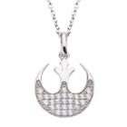 Womens Clear Cubic Zirconia Star Wars Pendant Necklace