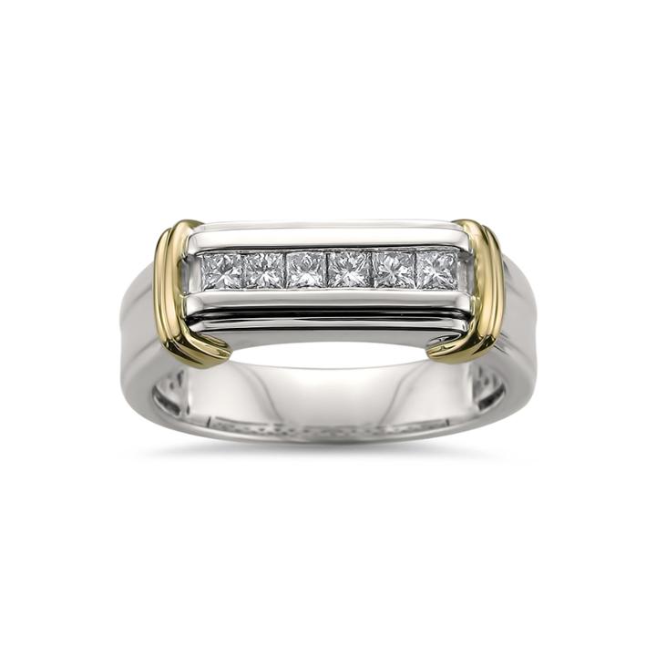 Mens 1/2 Ct. T.w. White Diamond 14k Gold Wedding Band