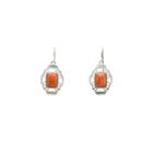 Silver Elements By Barse Orange Sponge Coral Sterling Silver Drop Earrings