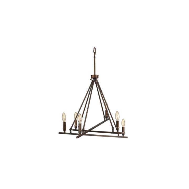 Garvin 6-light Chandelier In Rubbed Bronze