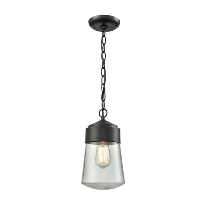 Mullen Gate 1-light Outdoor Pendant In Oil Rubbedbronze With Clear Glass