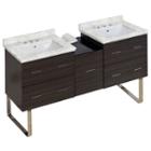61.5-in. W Floor Mount Dawn Grey Vanity Set For 3h8-in. Drilling Bianca Carara Top White Um Sink