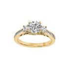 1/2 Ct. T.w. Diamond 14k Yellow Gold Three-stone Engagement Ring