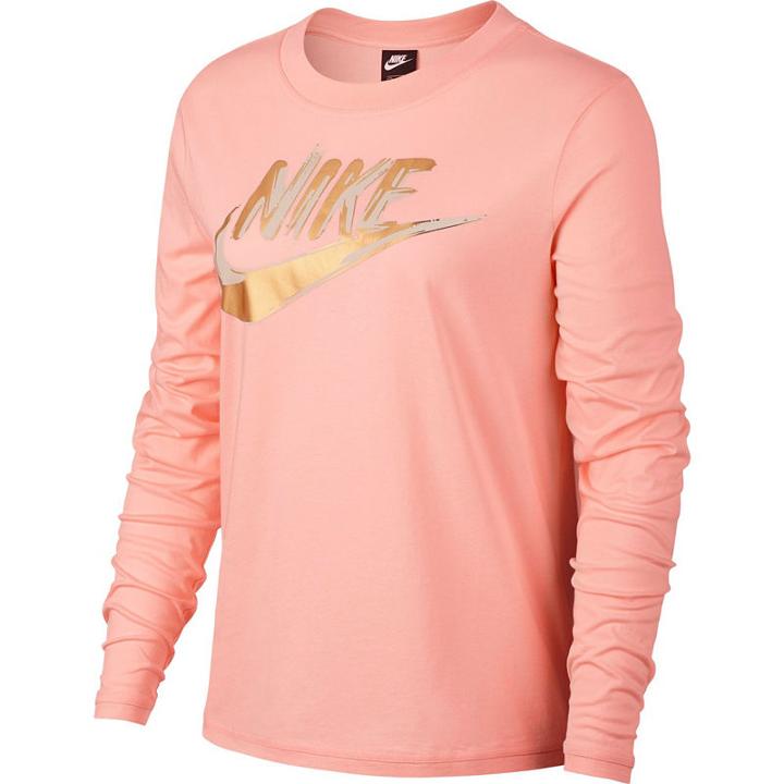 Nike Womens Metallic Logo Crew Neck Tee
