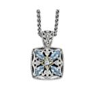 Shey Couture Genuine Blue Topaz And Diamond-accent Sterling Silver 14k Gold Necklace