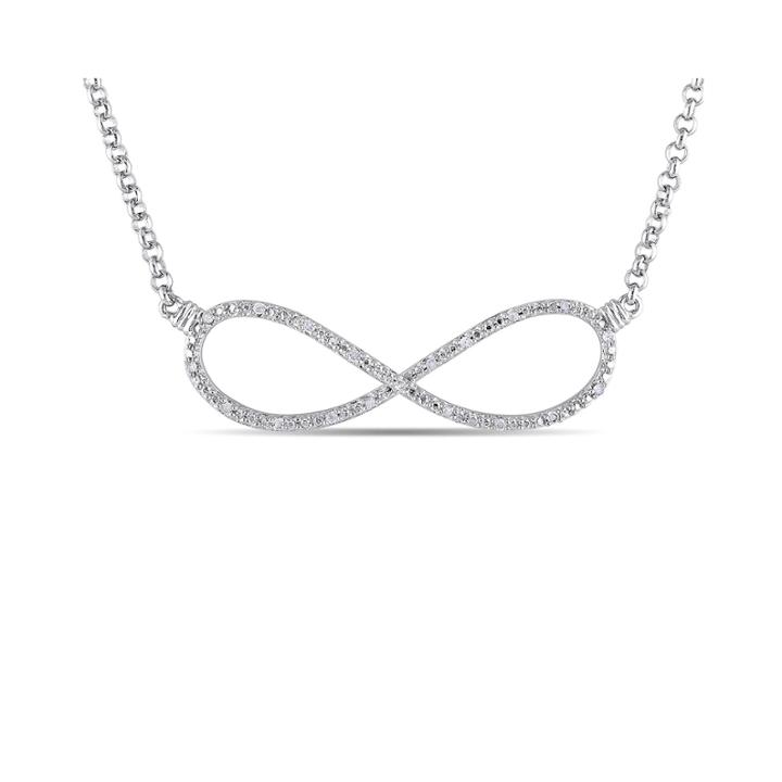 1/10 Ct. T.w. Diamond Sterling Silver Infinity Pendant Necklace