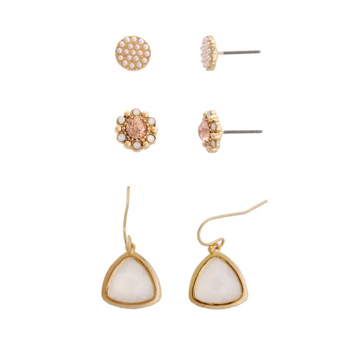 Sandra Magsamen 3-pc. White Gold Over Brass Earring Sets
