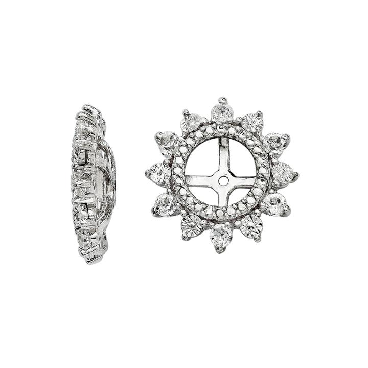 Simulated White Topaz Sterling Silver Earring Jackets