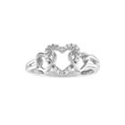 Womens Diamond Accent 10k White Gold Heart Ring