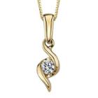 Sirena 1/8 Ct. Diamond 14k Yellow Gold Infinity Pendant Necklace
