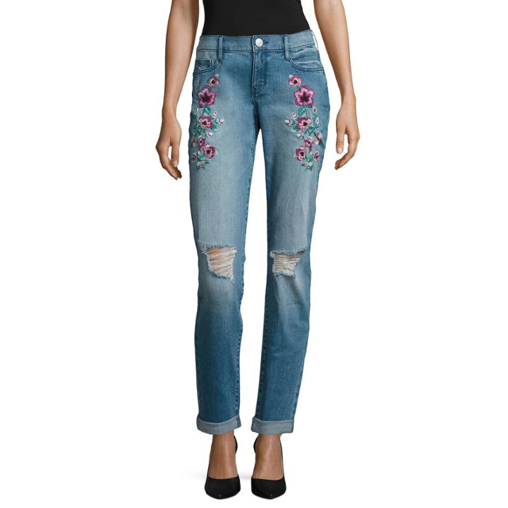 Belle + Sky Embroidered Boyfriend Jeans