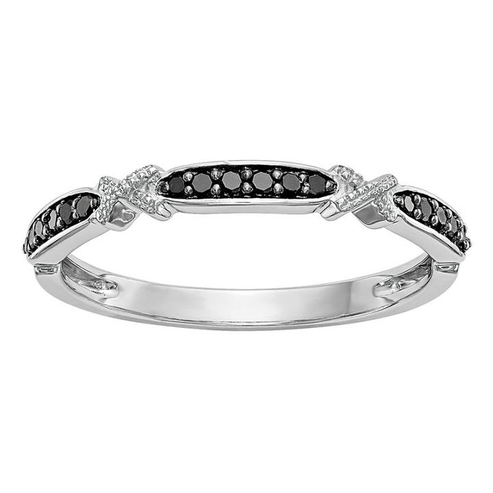 Womens 1/10 Ct. T.w. Black Diamond 14k Gold Wedding Band