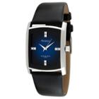 Armitron Mens Black Leather Blue Degrade Watch