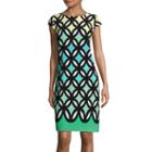 R & K Originals Cap-sleeve Ombre Colorblock Shift Dress