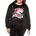 Fuzzy Ugly Christmas Sweatshirt-juniors Plus