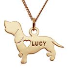 Dachshund 14k Yellow Gold Over Sterling Silver Personalized Pendant Necklace