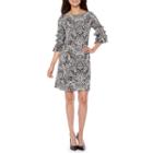 Danny & Nicole 3/4 Ruffle Sleeve Animal Shift Dress