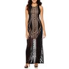 Kelly Renee Burnout-pattern Maxi Dress With Side Slits