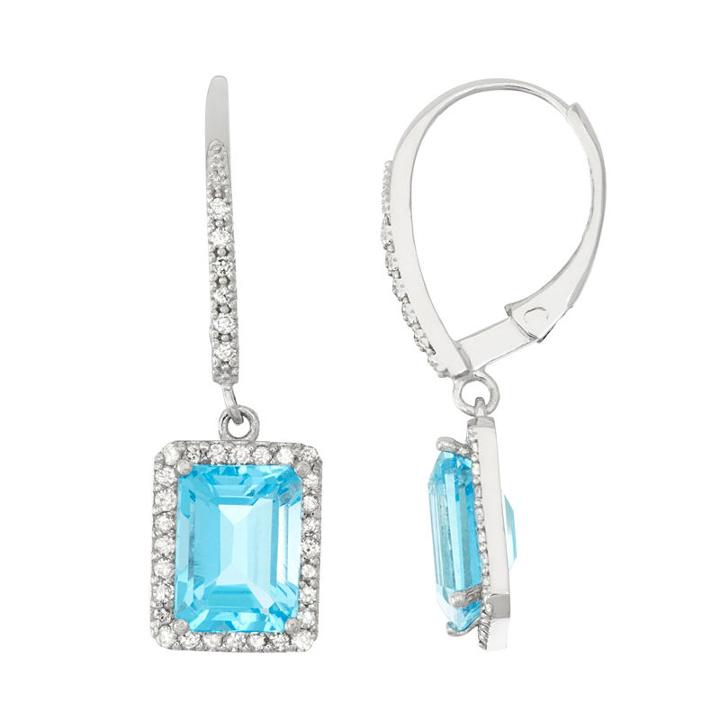 1/3 Ct. T.w. Genuine Blue Blue Topaz 10k Gold Drop Earrings