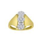 Diamond Blossom 1/2 Ct. T.w. Diamond 10k Yellow Gold Triple-cluster Ring