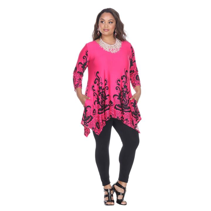 White Mark Yanette Tunic Top Plus