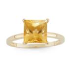 Womens Citrine Yellow 10k Gold Solitaire Ring
