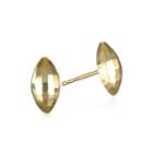 14k Yellow Gold Diamond Cut Marquis Shape Stud Earrings