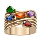 Personalized Womens Multi Color Crystal 18k Gold Over Brass Crossover Ring