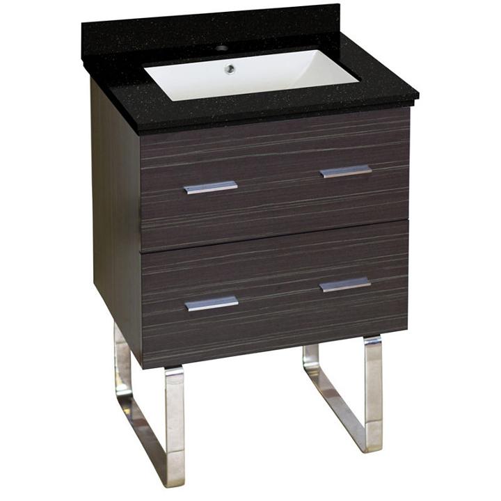 23.75-in. W Floor Mount Dawn Grey Vanity Set For 1hole Drilling Black Galaxy Top White Um Sink