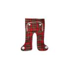 16 Traditional Red Plaid Long John Christmas Stocking With Pom Poms