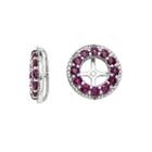 Genuine Rhodolite Garnet Diamond Accent Sterling Silver Earring Jackets