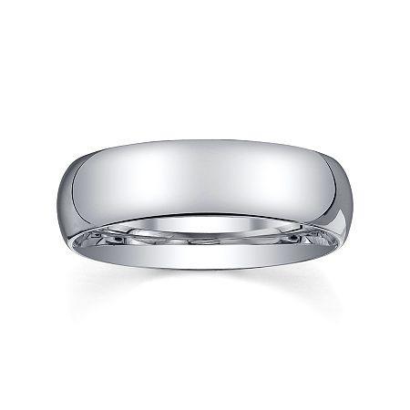 6mm Silver Domed Mens Wedding Ring