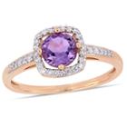 Womens 1/7 Ct. T.w. Purple Amethyst 10k Gold Cocktail Ring